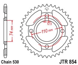JT ZĘBATKA TYLNA 854 41 YAMAHA XS 250 80-82, XS 500 78-80 85441JT ŁAŃC. 530