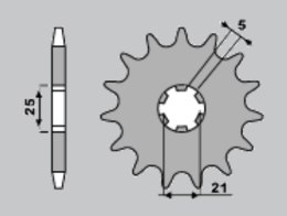 JR ZĘBATKA PRZÓD 569 16 YAMAHA XV 250 89- 94, XVS 250 08- 17, XV 250`89-15