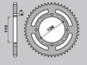 GROSSKOPF ZĘBATKA TYŁ ALU T7075 ERGAL BLACK 4418 52 441852 KAWASAKI KX65 00