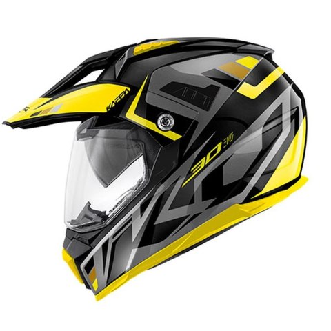 KAPPA KASK KV30 EVO GRAYER DUAL OFF ROAD Z SZYBĄ I BLENDĄ BLACK MAT/GRAY/ŻÓ KAPPA KASK KV30 EVO GRAYER DUAL OFF ROAD Z SZYBĄ I BLENDĄ BLACK MAT/GRAY/ŻÓ