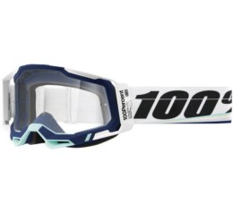 100 PROCENT GOGLE RACECRAFT 2 ARSHAM BIAŁY/BLUE SZYBKA PRZEŹROCZYSTA