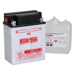 BS AKUMULATOR BB12C-A YB12C-A 12V 12AH 134X80X175 OBSŁUGOWY-ELEKTROLIT OSOBNO 155A 4 UE2019 1148