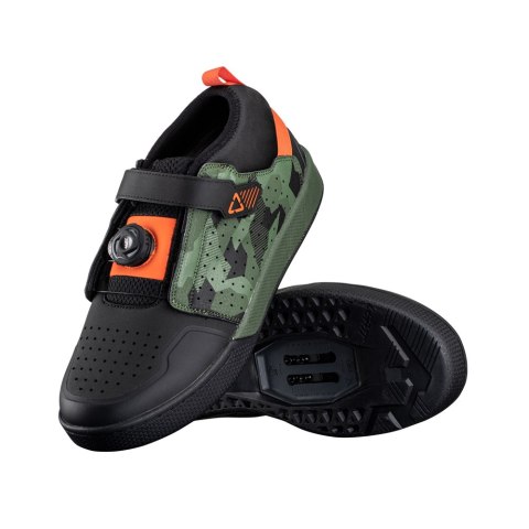 LEATT BUTY ROWEROWE 4.0 CLIP PRO SHOE CAMO CZARNY/ZIELONY/ORANGE 44 28 CM