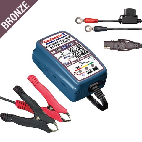OPTIMATE ŁADOWARKA AKUMULATORÓW 1 VOLTMATIC 6V 12V 0.6A, 2-28AH, STD AGM GEL, SAE EL