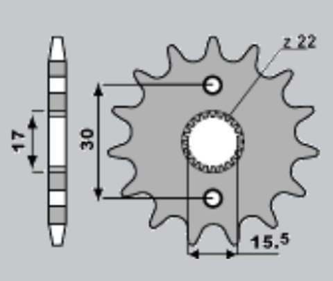 GROSSKOPF ZĘBATKA PRZEDNIA 332 12 HONDA CR 80/85 87-07 JTF1256.12