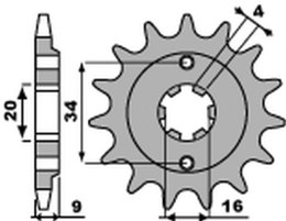 PBR ZĘBATKA PRZEDNIA 2062 14 18NC YAMAHA YFS 200 BLASTER '88-'06