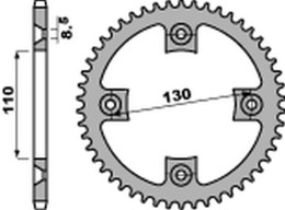 PBR ZĘBATKA TYŁ 4306 50 C45 HONDA CR 80/85 85-07 JTR215.50 ŁAŃC. 420 STD.+1