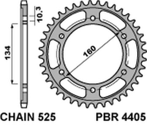 PBR ZĘBATKA TYŁ 4405 47 C45 CBR 600RR 03-15, 600F 01-19, 1000RR 17-20 JTR1307.47 525 PBR ZĘBATKA TYŁ 4405 47 C45 CBR 600RR 03-15, 600F 01-19, 1000RR 17-20 JTR1307.47 525