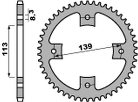 PBR ZĘBATKA TYLNA 4509 38 C45 SUZUKI LTZ 400 '09, LT-R 450 '06-'09 PBR ZĘBATKA TYLNA 4509 38 C45 SUZUKI LTZ 400 '09, LT-R 450 '06-'09
