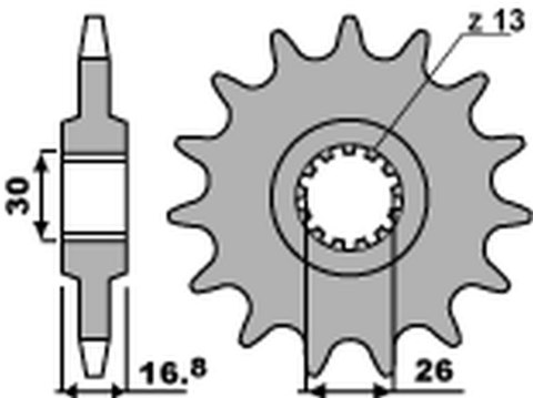 PBR ZĘBATKA PRZÓD 2068 14 18NC HONDA CBR 600F 99-12, 650F 14-16, XL 1000V V