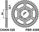 PBR ZĘBATKA TYŁ 4359 44 C45 KAWASAKI ZXR 750R NINJA 96-03, KLZ VERSYS 1000
