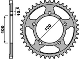 PBR ZĘBATKA TYŁ 4447 42 C45 APRILIA RSV 4RF 15-17, RSV4 RR 16-17, TUONO 100