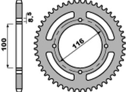 PBR ZĘBATKA TYLNA 467 53 C45 KAWASAKI KX 80/85 86-12 JTR461.53 ŁAŃC. 420