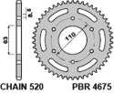 PBR ZĘBATKA TYLNA 4675 44 C45 KTM 125/200 DUKE '14-18, 390 DUKE/RC '13-18