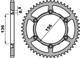 PBR ZĘBATKA TYŁ 820 53 C45 HUSQVARNA SM SMS 630 10-11, DR 250 350 90-95 JTR822.53 520