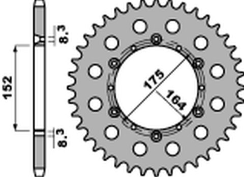 PBR ZĘBATKA TYŁ 856 44 F YAMAHA TT 600R 82-04, YFM 660 01-04, YFS 200 88-06 PBR ZĘBATKA TYŁ 856 44 F YAMAHA TT 600R 82-04, YFM 660 01-04, YFS 200 88-06