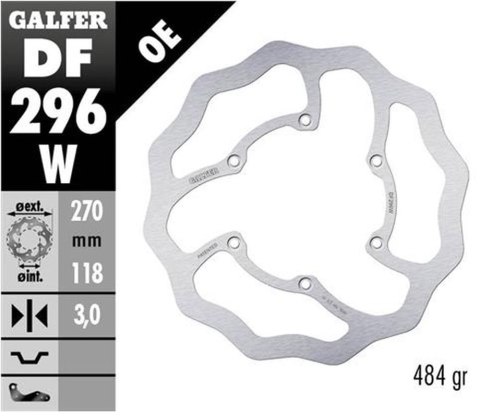 GALFER TARCZA HAMULCOWA PRZÓD YAMAHA WR 250F 17-, 450F 20-, YZ 125/250 22-,