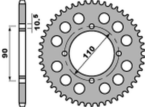 PBR ZĘBATKA TYLNA 901 35 C45 YAMAHA XS 400 82-88 JTR840,35 ŁAŃC. 530 STD.-3