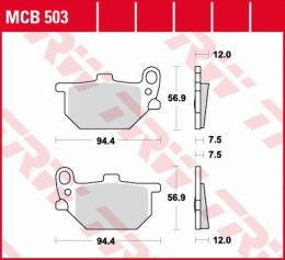 TRW LUCAS ZF KLOCKI HAMULCOWE KH041 ORGANIC YAMAHA RD 250/RD 400S 78-79 PRZ