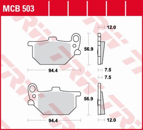 TRW LUCAS ZF KLOCKI HAMULCOWE KH041 ORGANIC YAMAHA RD 250/RD 400S 78-79 PRZ