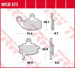 TRW LUCAS ZF KLOCKI HAMULCOWE KH130 ORGANIC KAWASAKI KX 125/250/500 87- 88, KLR 650 PRZÓD