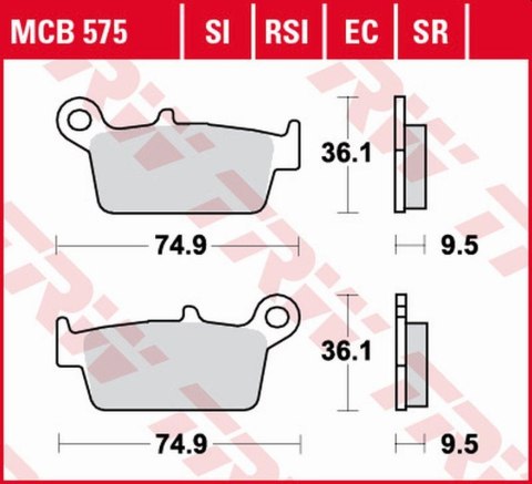 TRW LUCAS ZF KLOCKI HAMULCOWE KH131 ORGANIC ECO HONDA CR 125R/250R/500R 87-