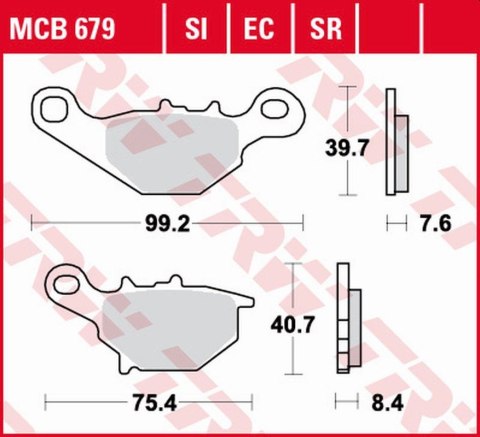 TRW LUCAS ZF KLOCKI HAMULCOWE KH230 SINTER OFFROAD KAWASAKI KLX 125 03-06,