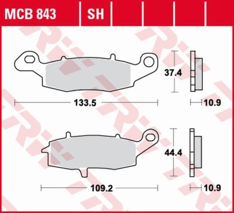 TRW LUCAS ZF KLOCKI HAMULCOWE KH231 ORGANIC KAWASAKI VN 900 06-17, 1500 98-