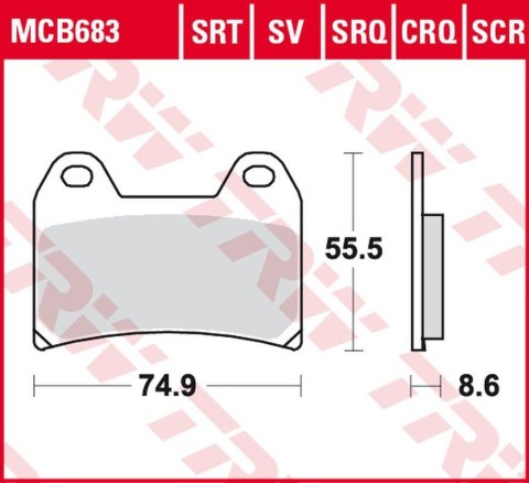 TRW LUCAS ZF KLOCKI HAMULCOWE KH244 CARBON RACING APRILIA RS 250 97-, RSV 1
