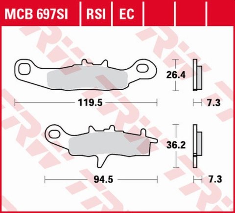 TRW LUCAS ZF KLOCKI HAMULCOWE KH258 SIMTER OFFROAD KAWASAKI KX 80/85 97-, 1