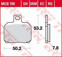 TRW LUCAS ZF KLOCKI HAMULCOWE KH266 SINTER DERBI GPR 50 03-16, SENDA 07-17,