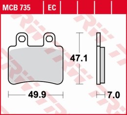 TRW LUCAS ZF KLOCKI HAMULCOWE KH350 ECO ORGANIC DERBI SENDA 07- 16, CROSS CITY 125 04- 14, PEUGEOT ELYSTAR
