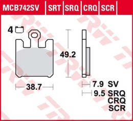 TRW LUCAS ZF KLOCKI HAMULCOWE KH369/4 SINTER TRACK KAWASAKI ZX-6RR 600, ZX-