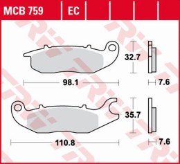 TRW LUCAS ZF KLOCKI HAMULCOWE KH375 ECO ORGANIC HONDA CBF 125 09- 16, CBR 125R 04- 17, Z MONKEY 18-, RIEJU NKD 08- 1