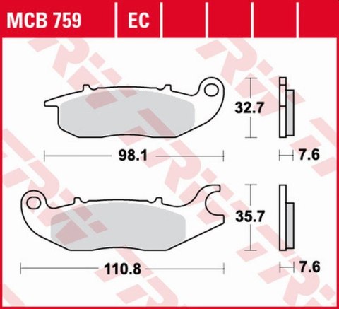 TRW LUCAS ZF KLOCKI HAMULCOWE KH375 ECO ORGANIC HONDA CBF 125 09- 16, CBR 125R 04- 17, Z MONKEY 18-, RIEJU NKD 08- 1
