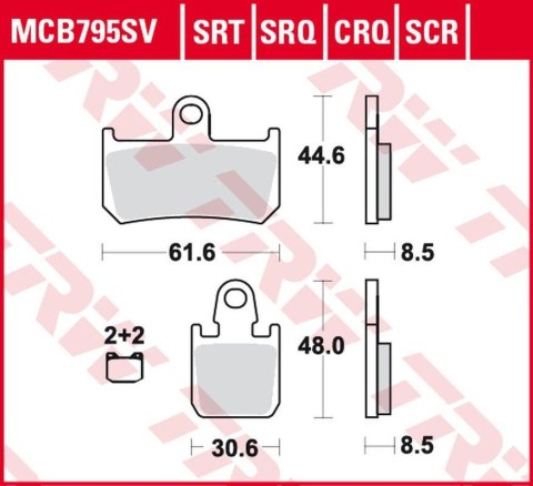 TRW LUCAS ZF KLOCKI HAMULCOWE KH442/4 CARBON RACING YAMAHA YZF R1 06-14, MT