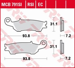TRW LUCAS ZF KLOCKI HAMULCOWE KH450 ECO ORGANIC YAMAHA YZ 125 08-, WR-F 250/450 15-, YZ-F 450 PRZÓD