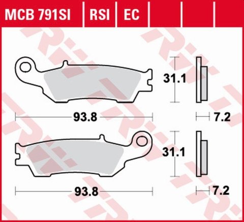 TRW LUCAS ZF KLOCKI HAMULCOWE KH450 ECO ORGANIC YAMAHA YZ 125 08-, WR-F 250/450 15-, YZ-F 450 PRZÓD