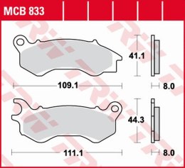 TRW LUCAS ZF KLOCKI HAMULCOWE KH603 ORGANIC HONDA NSC 50/110 12-, PCX 125/150 10-, KYMCO PEOPLE 125 16-, PEUGEOT DJANGO 50/12