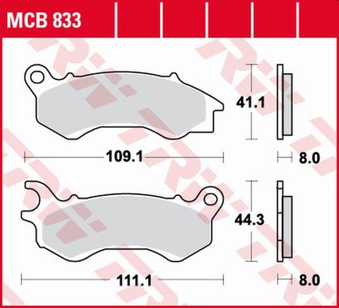TRW LUCAS ZF KLOCKI HAMULCOWE KH603 SINTER HONDA NSC 50/110 12-, PCX 125/150 10-, KYMCO PEOPLE 125 16-, PEUGEOT DJANGO 50/125