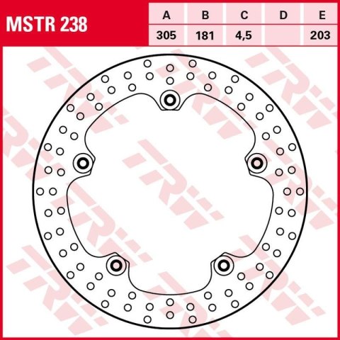 TRW LUCAS ZF TARCZA HAMULCOWA PRZÓD BMW R 1100S 98- 00, 1200GS/ADV 04- 07 305X181X4,5MM