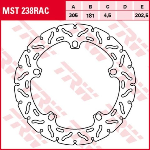 TRW LUCAS ZF TARCZA HAMULCOWA PRZÓD BMW R 1100S 98- 00, 1200GS/ADV 04- 18 305X181X4,5MM WAVE