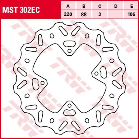 TRW LUCAS ZF TARCZA HAMULCOWA PRZÓD HONDA CR 80R 96- 02, 85R 03- 08, CRF 150R 07- 15 220X88X3MM WAVE