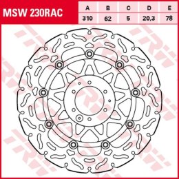 TRW LUCAS ZF TARCZA HAMULCOWA PRZÓD HONDA CRF 1000L 15-19 310X62X5 MM WAVE