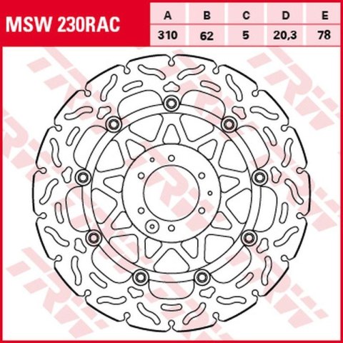 TRW LUCAS ZF TARCZA HAMULCOWA PRZÓD HONDA CRF 1000L 15-19 310X62X5 MM WAVE