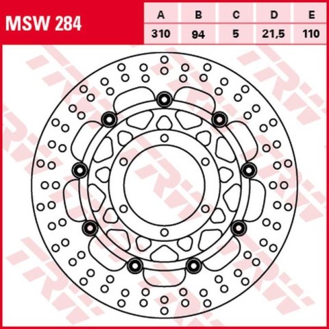 TRW LUCAS ZF TARCZA HAMULCOWA PRZÓD HONDA CTX 1300 14- 16, STX PANEUROPEAN 02- 16 310X94X5MM