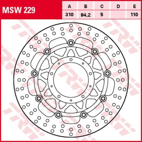 TRW LUCAS ZF TARCZA HAMULCOWA PRZÓD HONDA VFR 800F 14-, 800X CROSSRUNNER 15-, 310X94X5MM