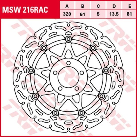 TRW LUCAS ZF TARCZA HAMULCOWA PRZÓD KAWASAKI ZX-7R/RR 96-02, ZXR 750 91-95,