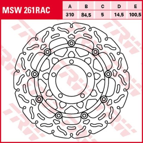 TRW LUCAS ZF TARCZA HAMULCOWA PRZÓD TRIUMPH DAYTONA 600 03-04, SPEED FOUR 0