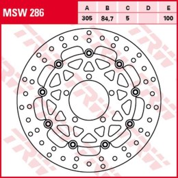 TRW LUCAS ZF TARCZA HAMULCOWA PRZÓD TRIUMPH TIGER 800 11-, SPEED TWIN 1200
